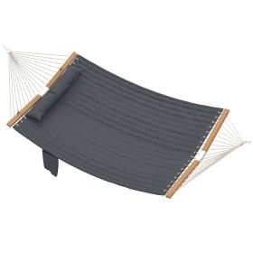 Outdoor Hammock 2-Person, with Pillow & Pad, 440 lbs Capacity, Gray